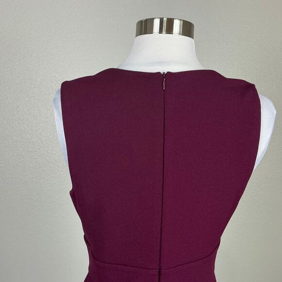 Sachin & Babi Deep V-Neck Long Column Evening Gown Wine Red Size 6 Formal Dress - Picture 9 of 12